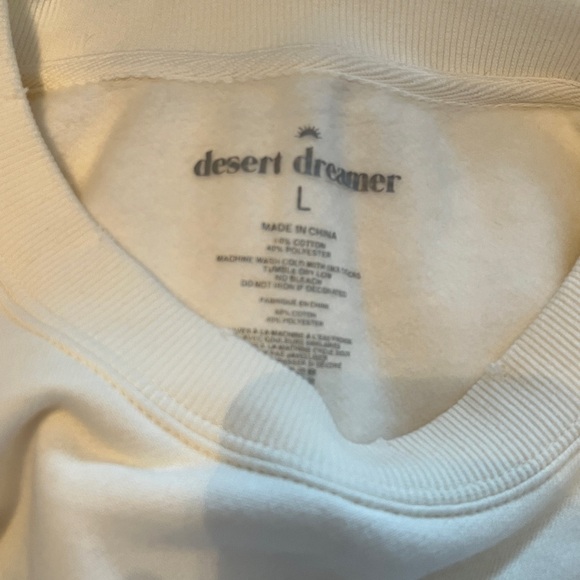 FREE PEOPLE x Desert Dreamer  BARCELONA SWEATSHIRT in Ivory NWT sz L - Picture 11 of 12